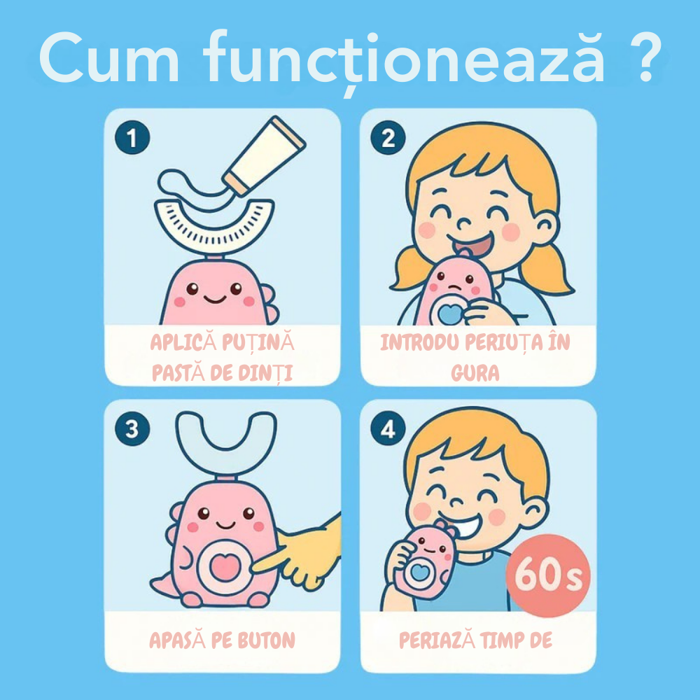 SmileyBrush™ – Periuță de dinți ultrasonică 360°